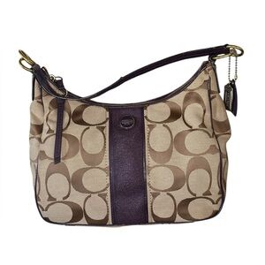 Coach Signature Stripe Convertible Hobo.